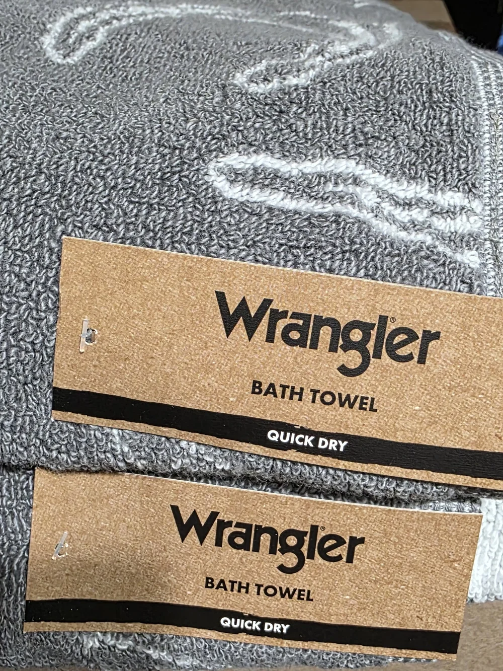 Wrangler Gray Bath Towel - Quick Dry
